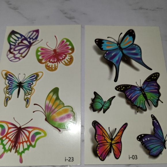 Temporary Tattoos Waterproof Butterfly Floral Art Designs 10 Sheets - Picture 6 of 9